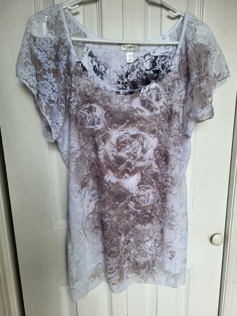 Floral Lace Overlay Top Rose Whimsycore Romantic Coquette Y2K